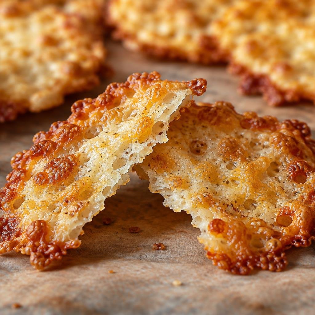 Homemade cottage cheese chips served as a high-protein snack